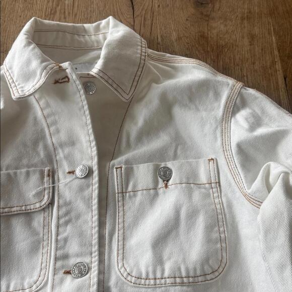 Bershka Cream Denim Jacket - Picture 2 of 6